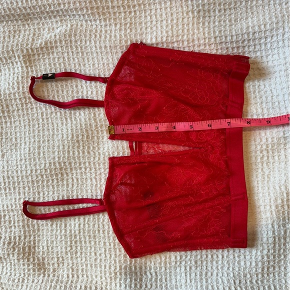 NWT New Victorias Secret Sexy Long Line V Neck Red Corset Bra Bralette sz small - Picture 3 of 6